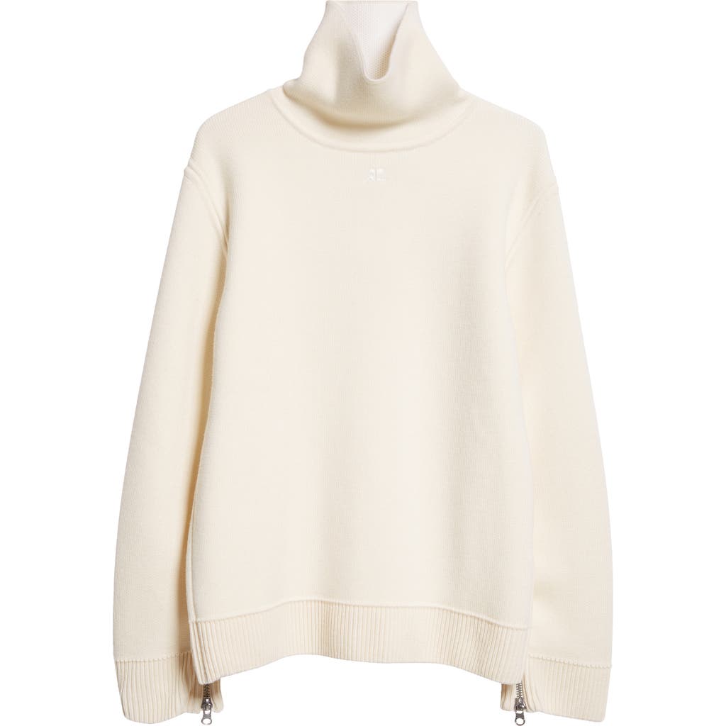 COURRÈGES COURRÈGES MERINO WOOL BLEND TURTLENECK SWEATER