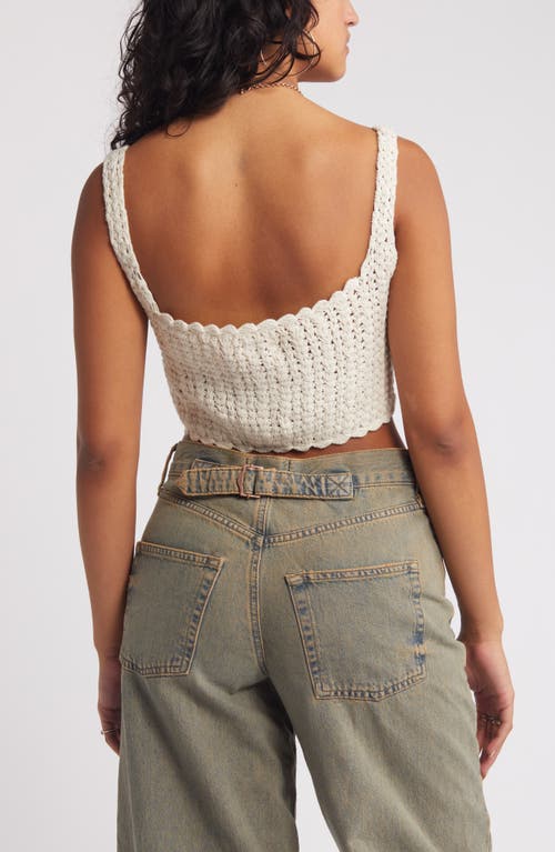 Shop Bp. Tie Front Crop Crochet Tank Top In Ivory Dove