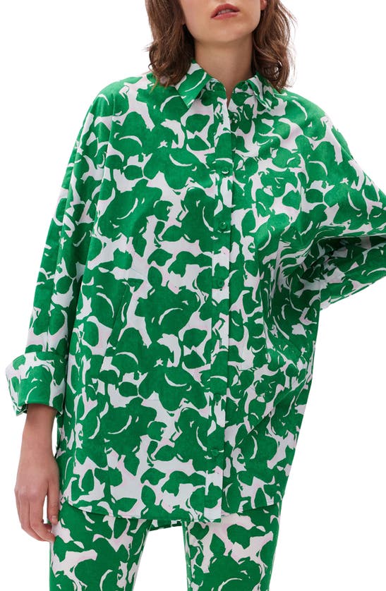 Diane Von Furstenberg Caleb Oversize Button-up Shirt In Green