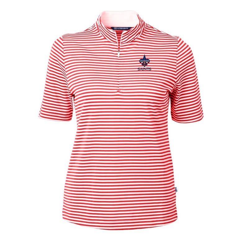 Shop Cutter & Buck Red New Orleans Saints  Drytec Virtue Eco Pique Stripe Recycled Polo