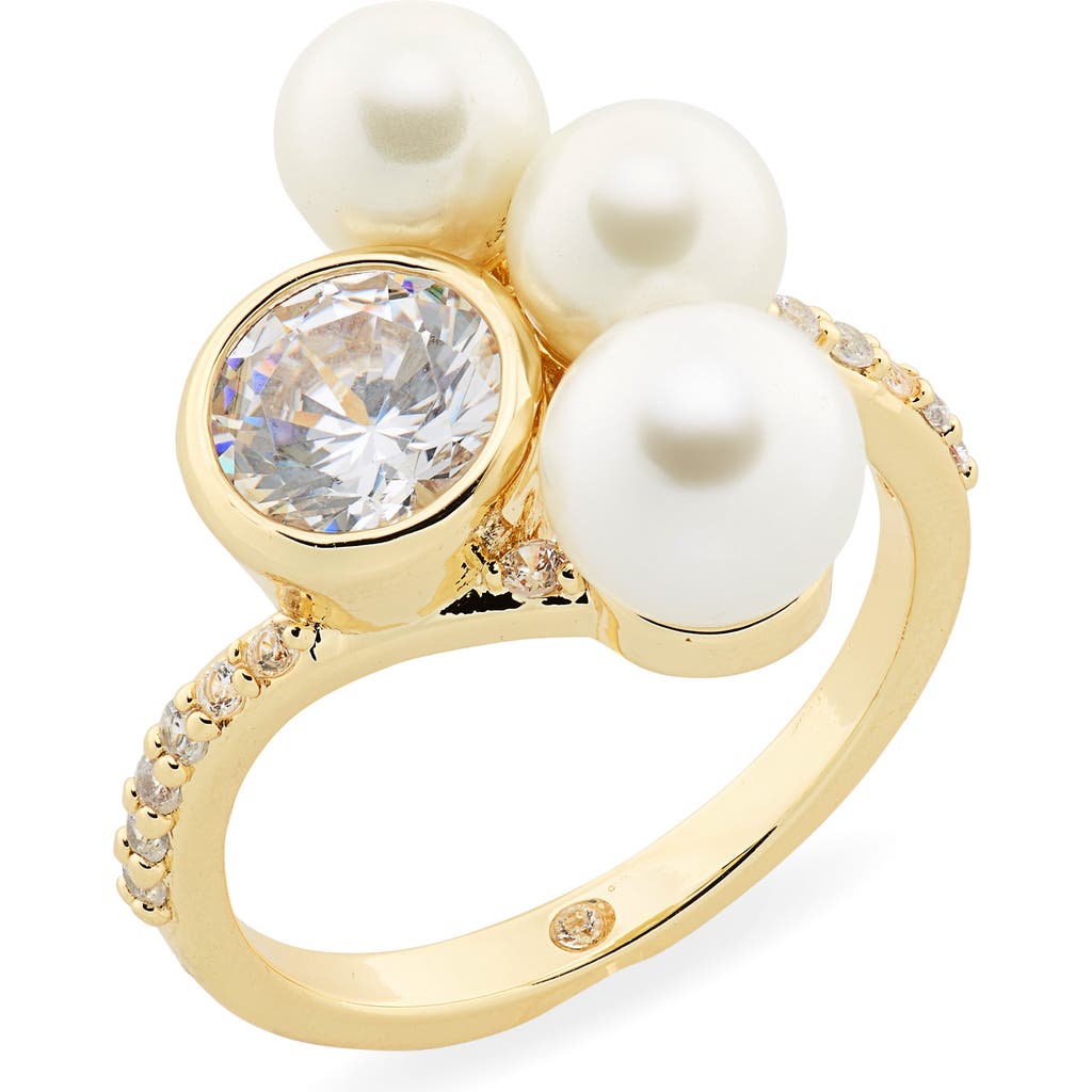Shop Covet Bezel Set Ring In White/gold