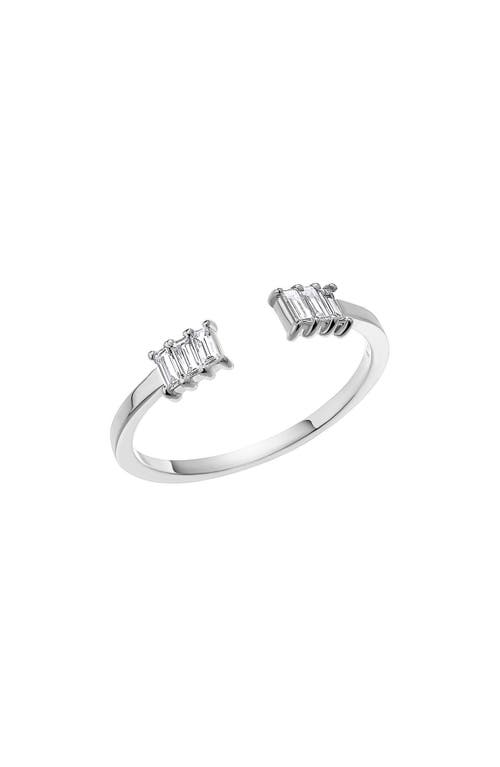 Shop Lana Echo Baguette Diamond Open Ring In White Gold