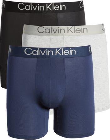 Calvin Klein Men's Eco Pure Modal 3-Pack Boxer Brief - NB3188 Small, Blue  Shadow/Blue/Olive 