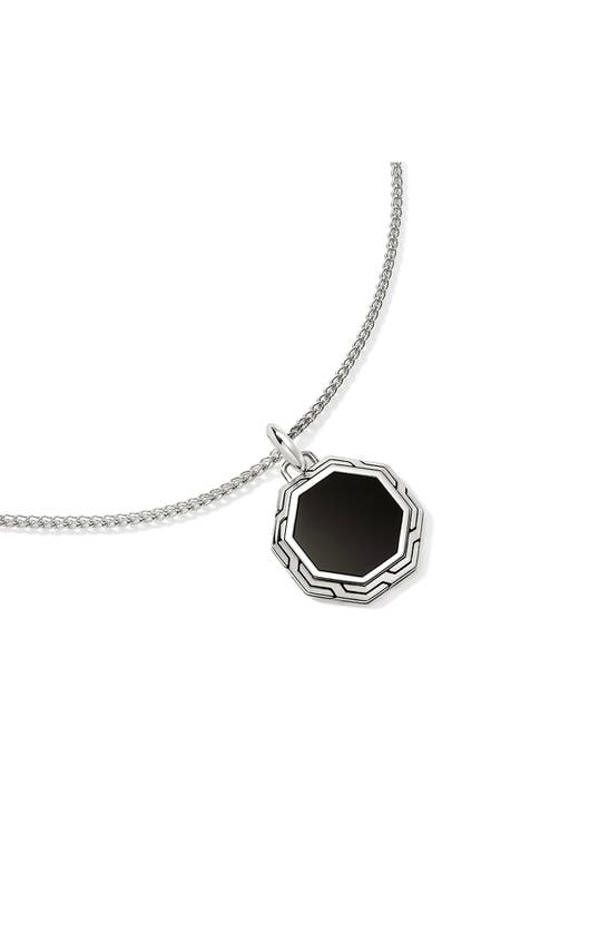 Shop John Hardy Octagon Pendant Necklace In Black