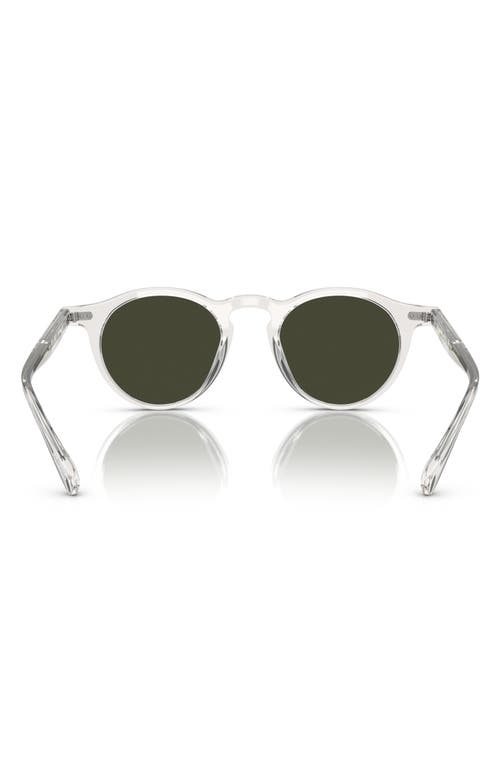 Oliver Peoples Op-13 47mm Polarized Round Sunglasses In Dark Grey/transparent