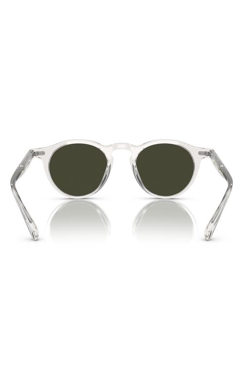 Shop Oliver Peoples Op-13 47mm Polarized Round Sunglasses In Dark Grey/transparent