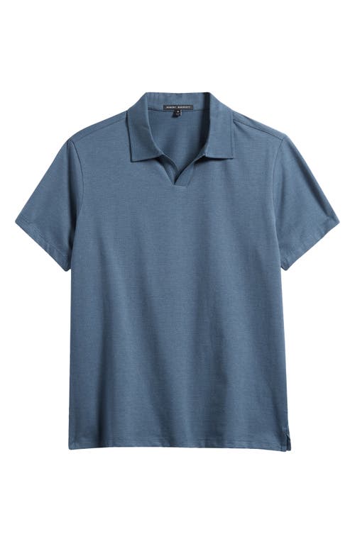 Robert Barakett Wardlow Tonal Stripe Short Sleeve Cotton Blend Polo in Teal 