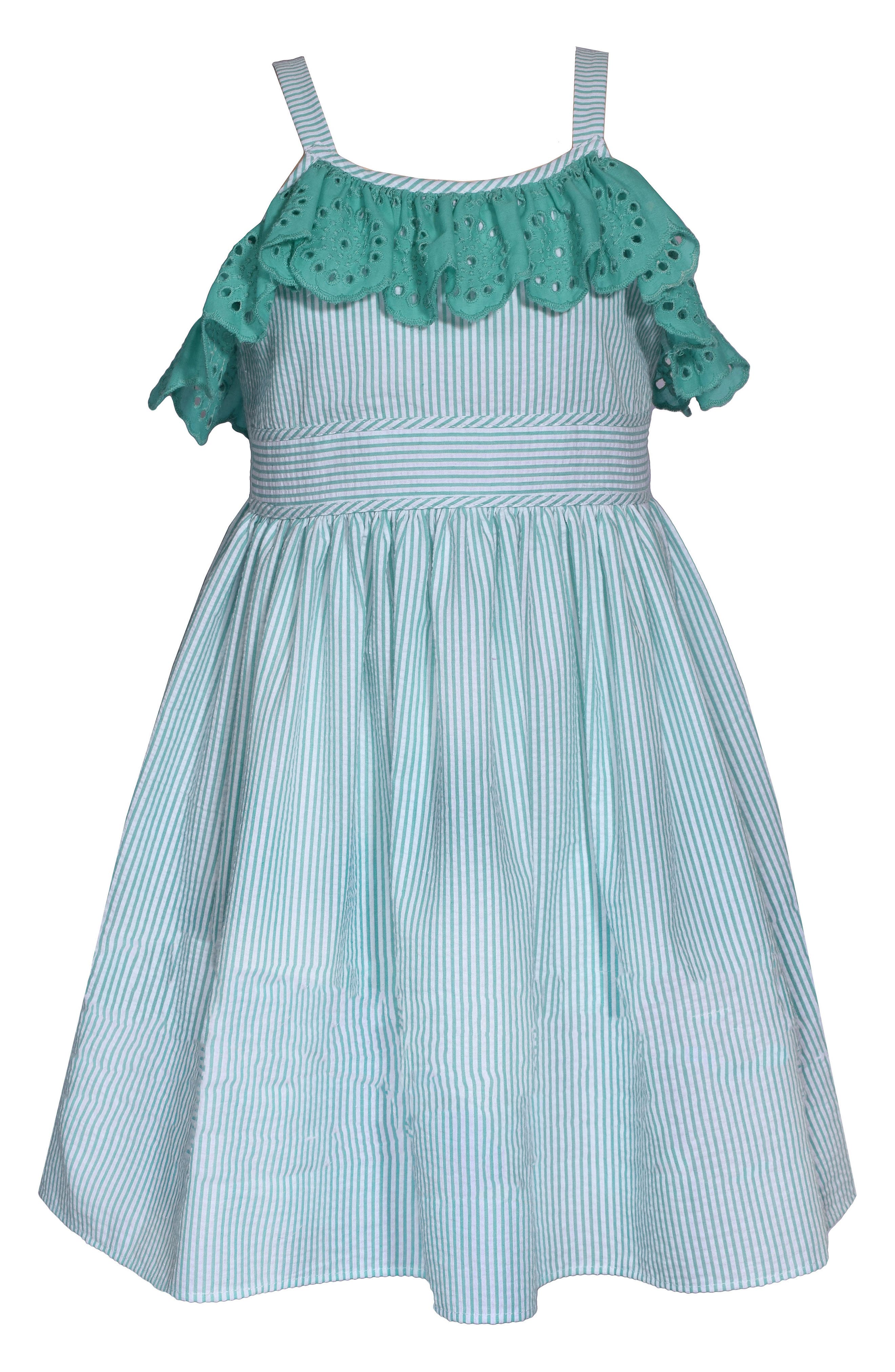 Bonnie Jean Kids' Eyelet Trim Seersucker Dress | Nordstrom