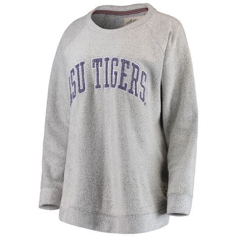 Women's Pressbox Gray Michigan Wolverines Helena Comfy Sweatshirt