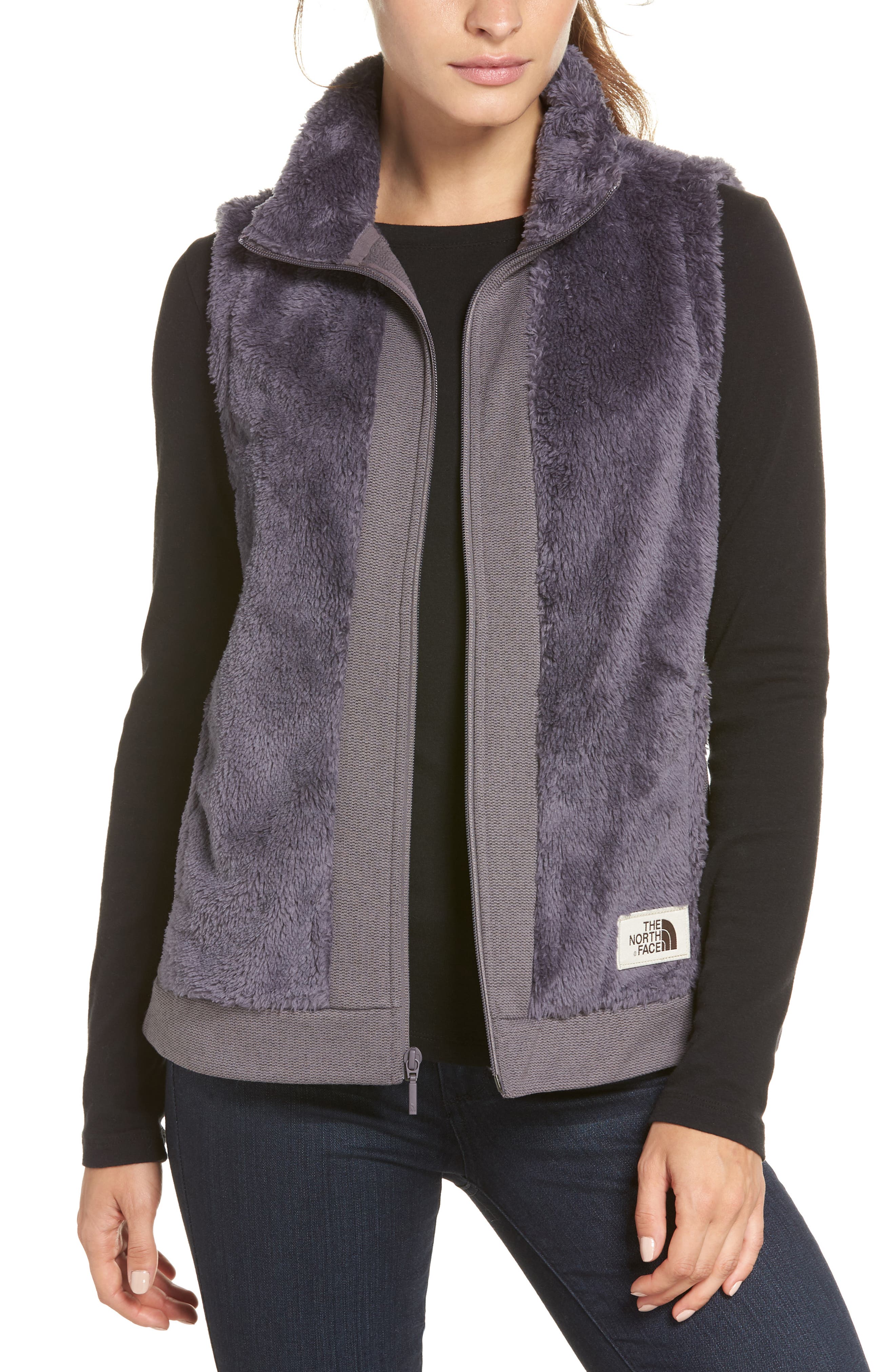 north face fuzzy vest