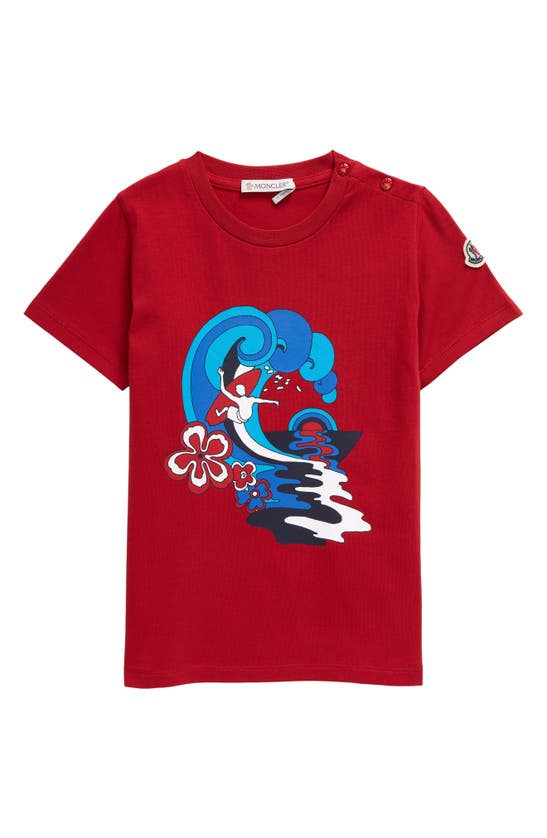 Moncler Babies' Kids' Surf Logo Graphic Tee In Red