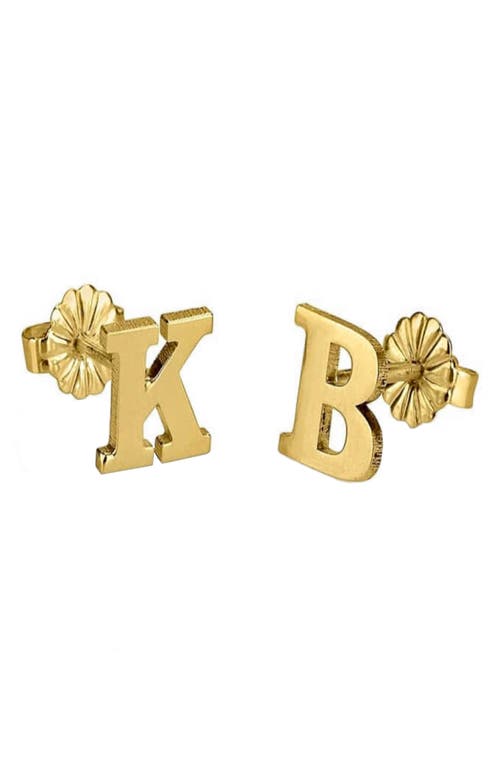 Personalized Letter Stud Earrings in Gold Plated