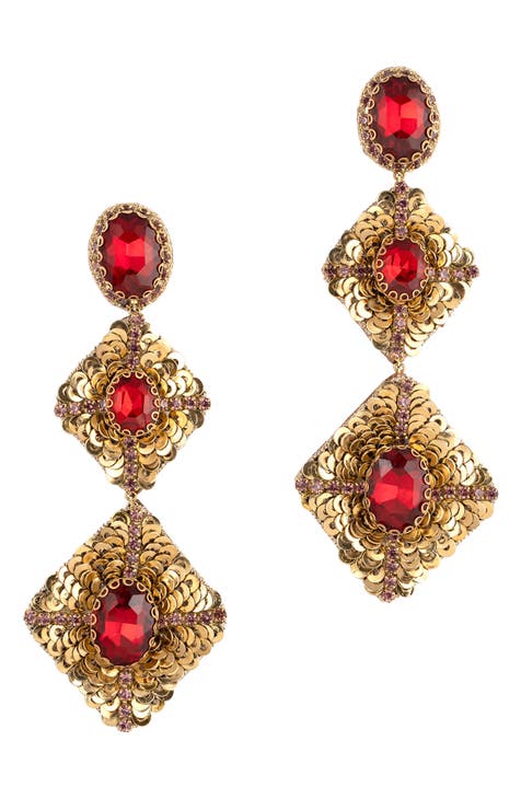 Red Crystal Earrings Ruby Red Earrings Red Gold Red Earring Red European Deep Red Drop Earring Red Wedding Red bridesmaids,Light Siam,GE108