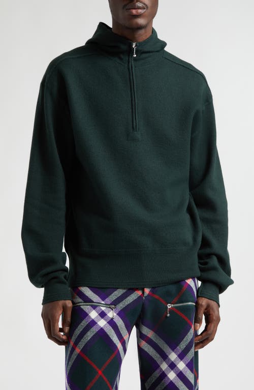 burberry Half Zip Brushed Wool Hoodie Sweater Vine at Nordstrom,