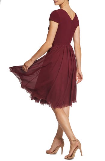 Corey chiffon fit sales & flare dress