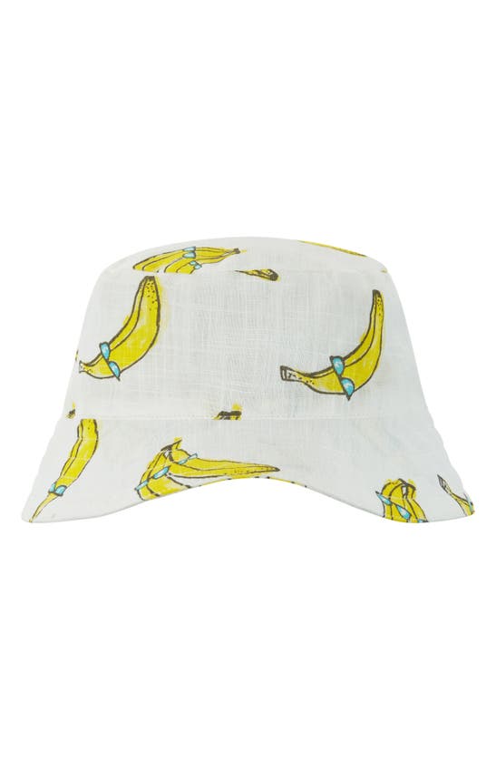 Shop Andy & Evan Banana Romper & Bucket Hat Set In White Banana