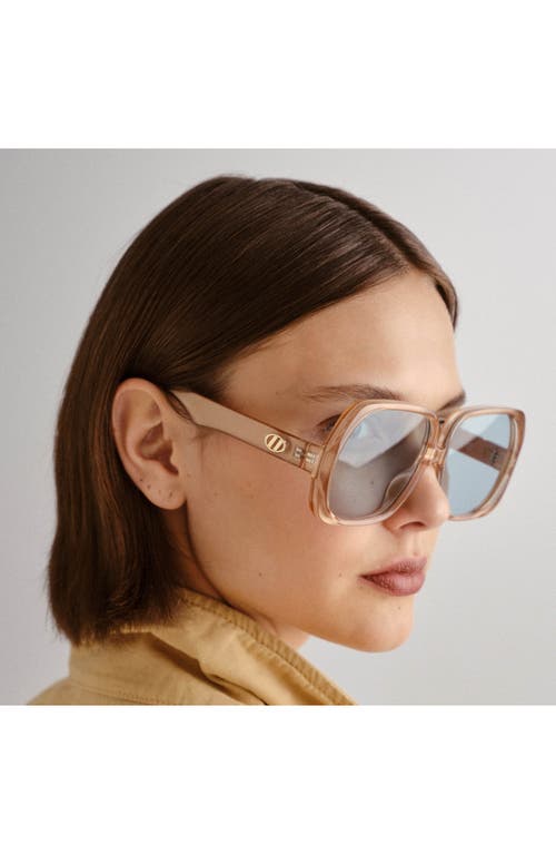 Shop Le Specs Polydisco 59mm Square Sunglasses In Pearl Champagne