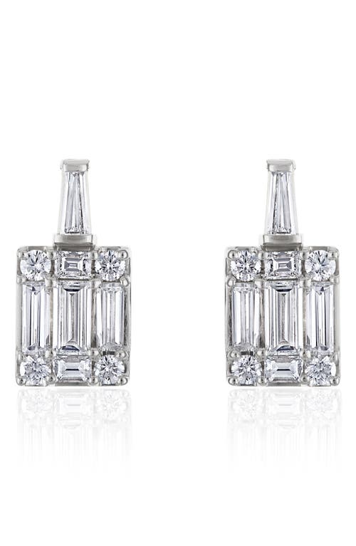 Shop Mindi Mond Mega Tapered Diamond Drop Earrings In White Gold/diamond