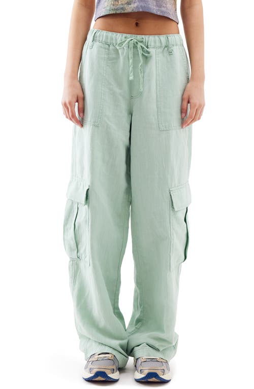BDG Urban Outfitters Luca Cotton & Linen Cargo Pants in Turquoise