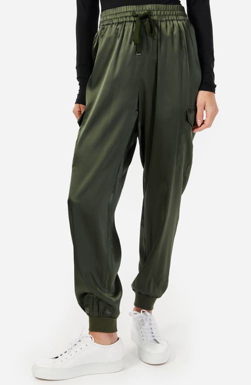 Shop Cami Nyc Elsie Stretch Silk Joggers In Thyme