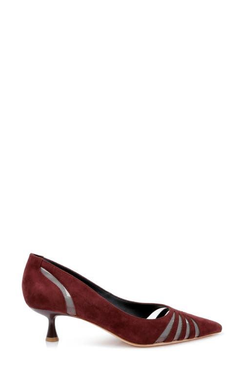 Shop L Agence L'agence Eglantine Kitten Heel Pump In Burgundy Suede