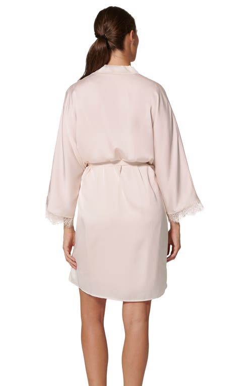 Simone Perele Satin Secrets Kimono Robe In Sakura Pink