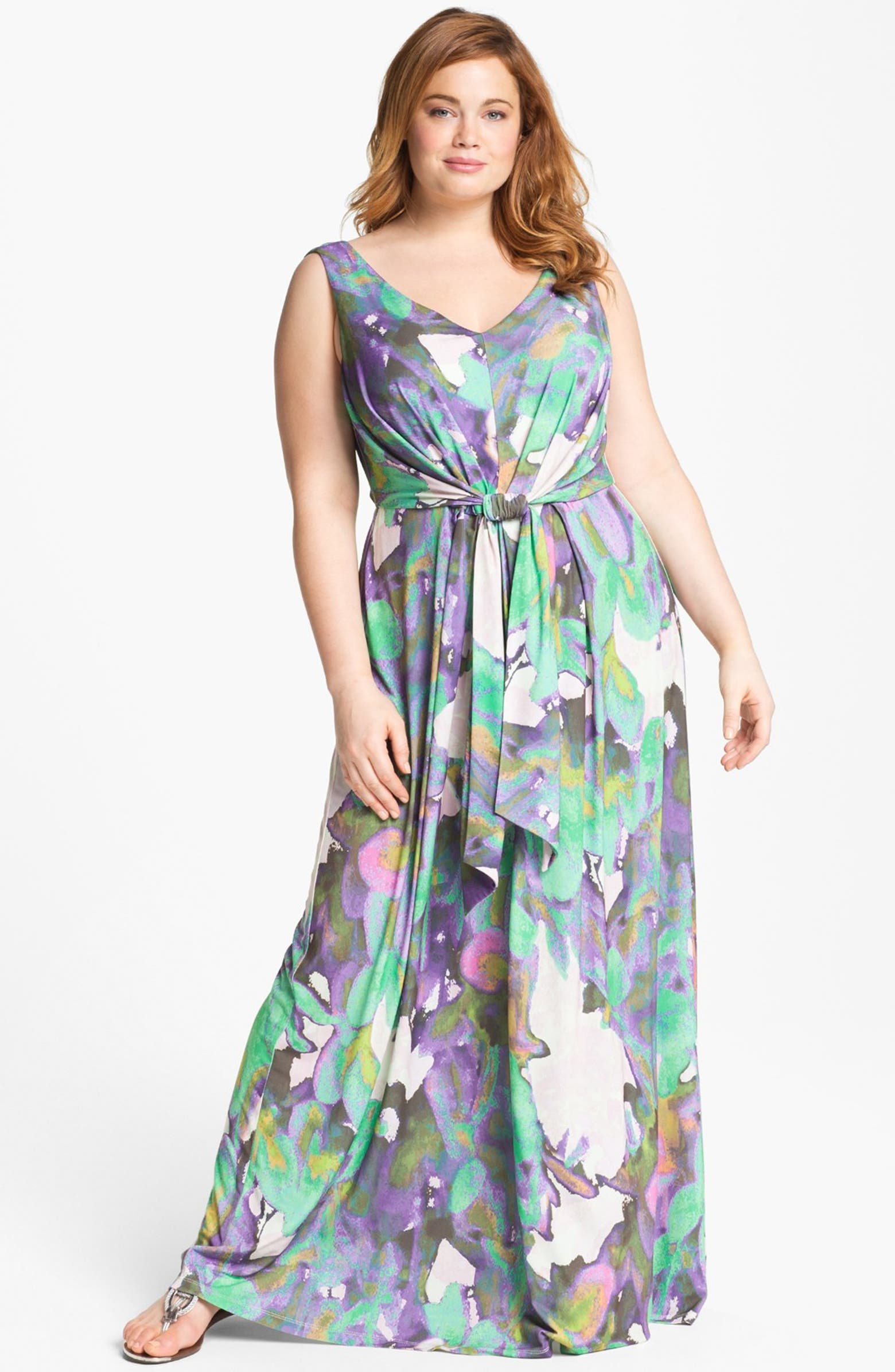 Suzi Chin for Maggy Boutique Sleeveless Print Maxi Dress (Plus Size ...