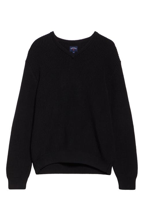 Shop Noah V-neck Shaker Knit Sweater In Black