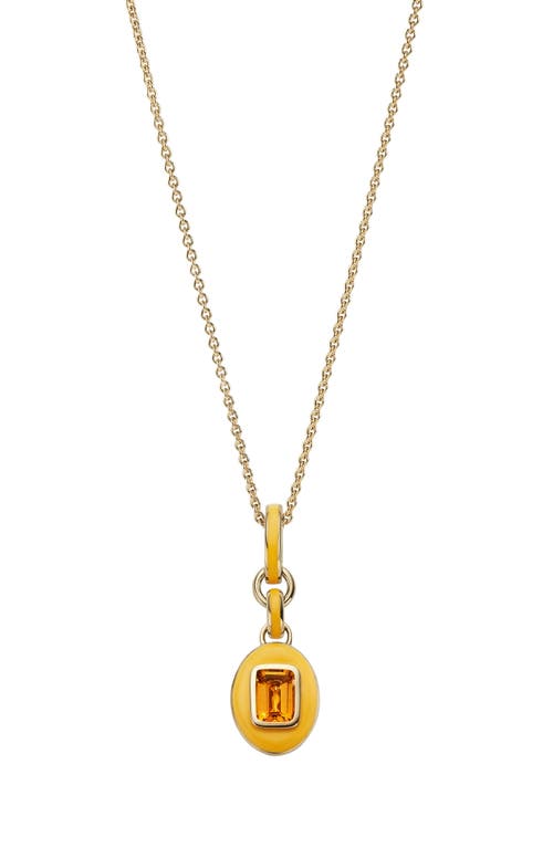 The Stone Charm Necklace in Citrine