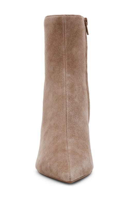 Shop Steve Madden Alston Pointed Toe Bootie In Taupe Suede