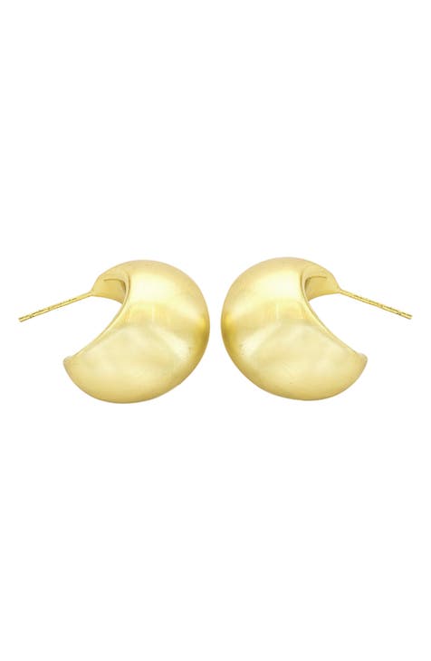 14K Gold Plated Huggie Hoop Earrings
