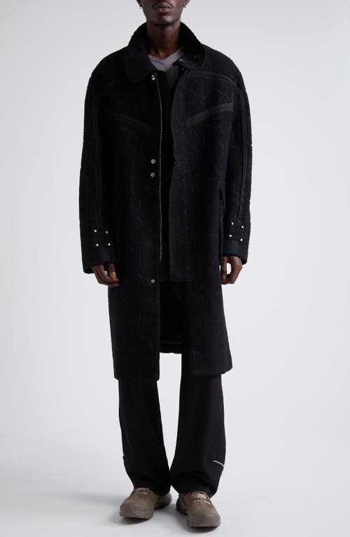 Shop Kiko Kostadinov Margutta Wool Blend Overcoat In Dusky Black/crow Black