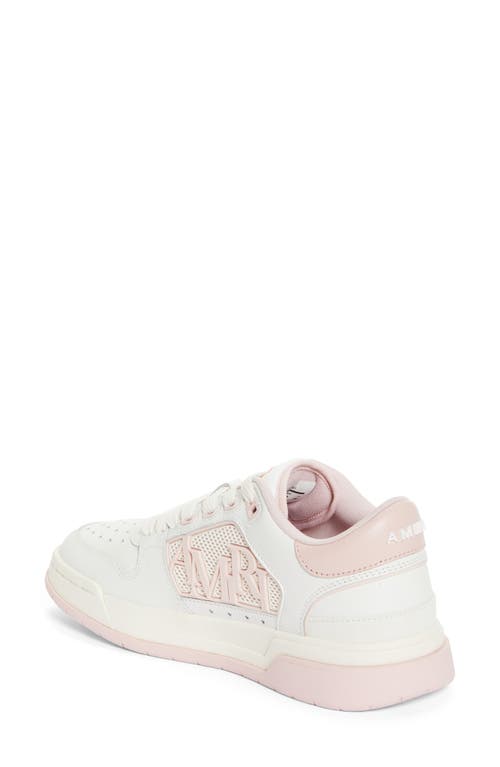 Amiri Classic Low Sneakers In White Leather In White/pink