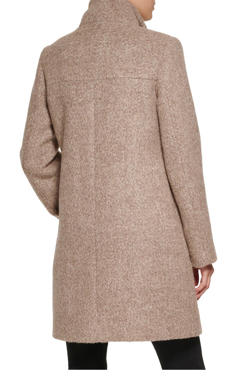 Cappotto Donna Kenneth Cole In Lana Tweed Asimmetrico Con Cintura E Dettagli Zip