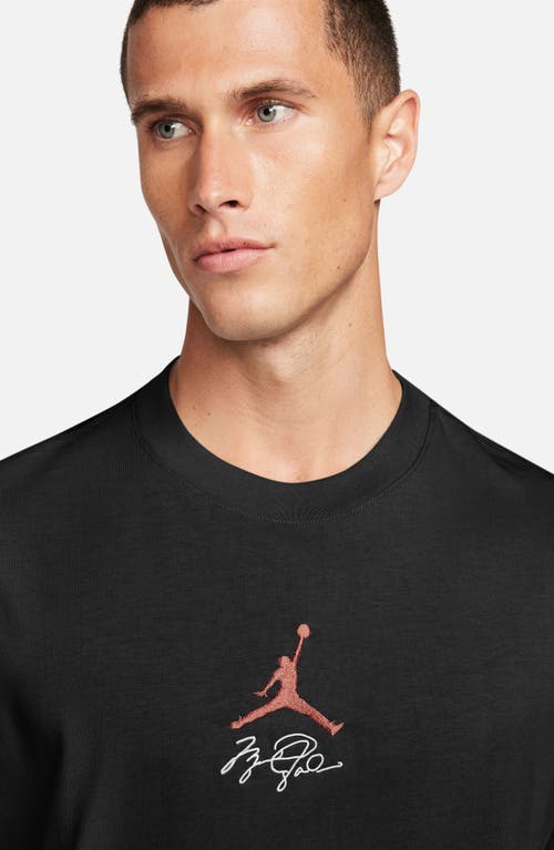 Shop Nike Jordan Flight Cotton Graphic T-shirt In Black/white/dune Red