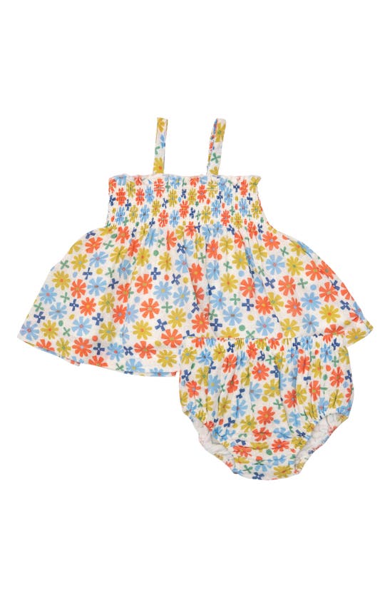 Angel Dear Babies' Daisy Smocked Dress & Bloomers Set In Multi