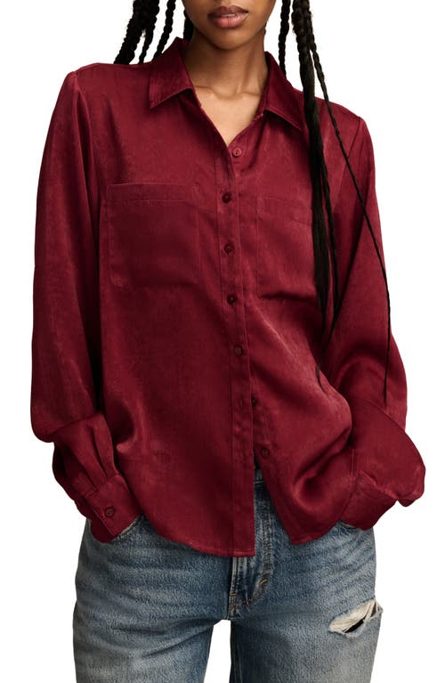 LUCKY BRAND LUCKY BRAND HAMMERED SATIN BUTTON-UP SHIRT