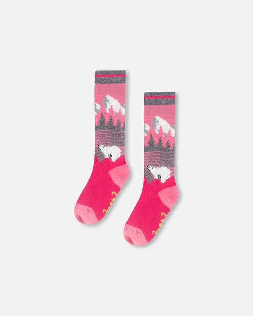 Shop Deux Par Deux Girl's Ski Socks Pink In Beetroot Purple