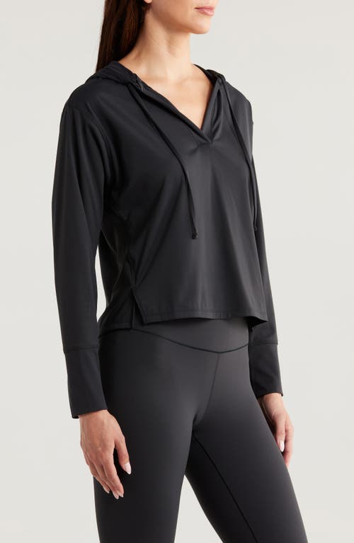 Shop Rhone Serene Stretch Nylon Hoodie In Black