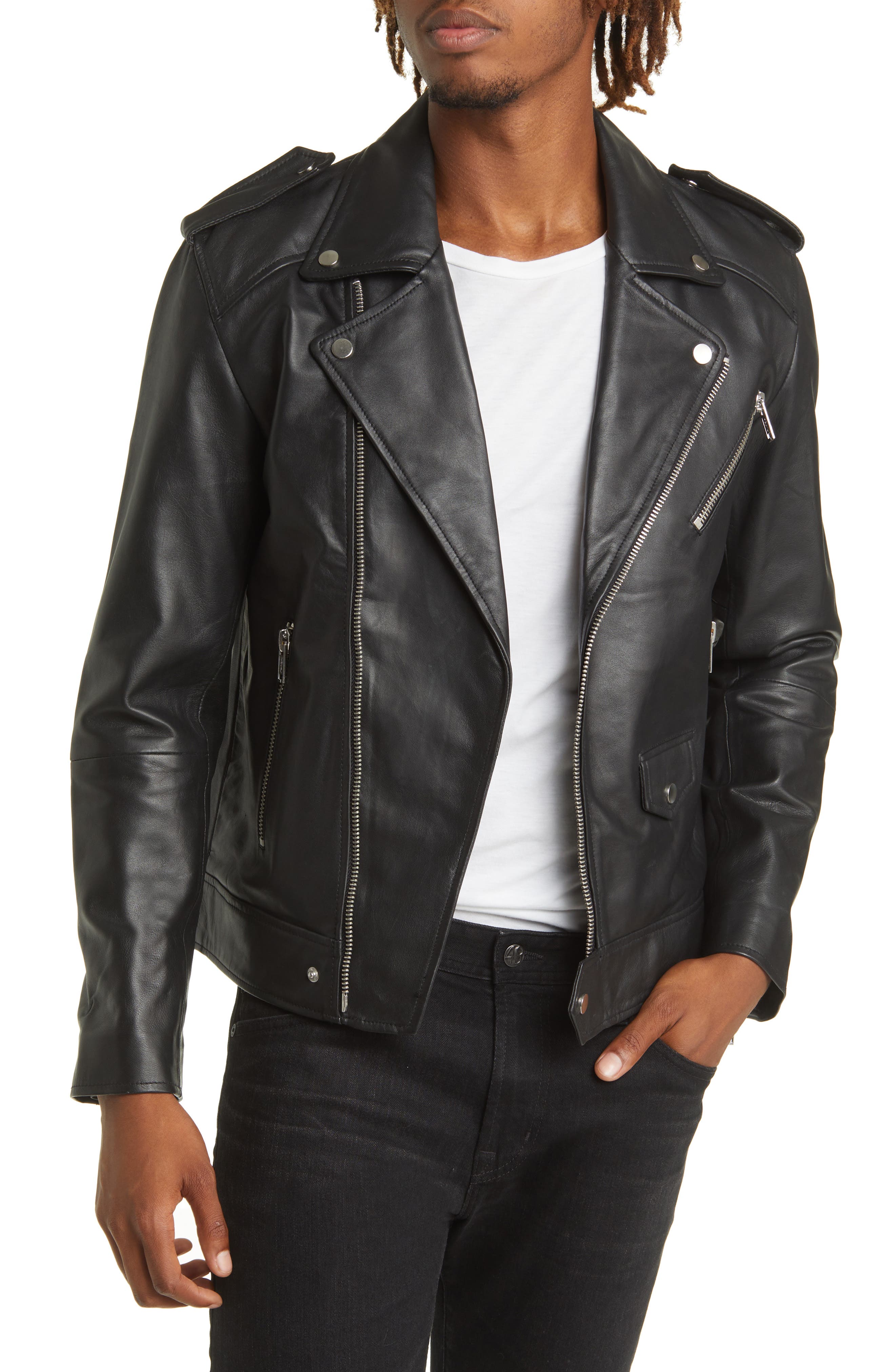 Prada Reversible Leather Jacket in Black for Men Mens Clothing Jackets Leather jackets 