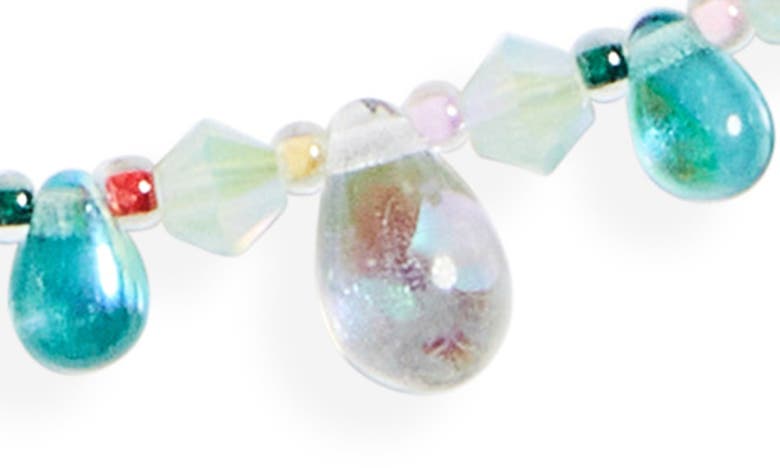 Shop Isshi Raindrop Beaded Necklace In Crystal Mint
