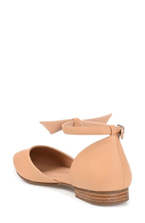 Shop Journee Collection Vielo Ankle Strap Flat In Tan