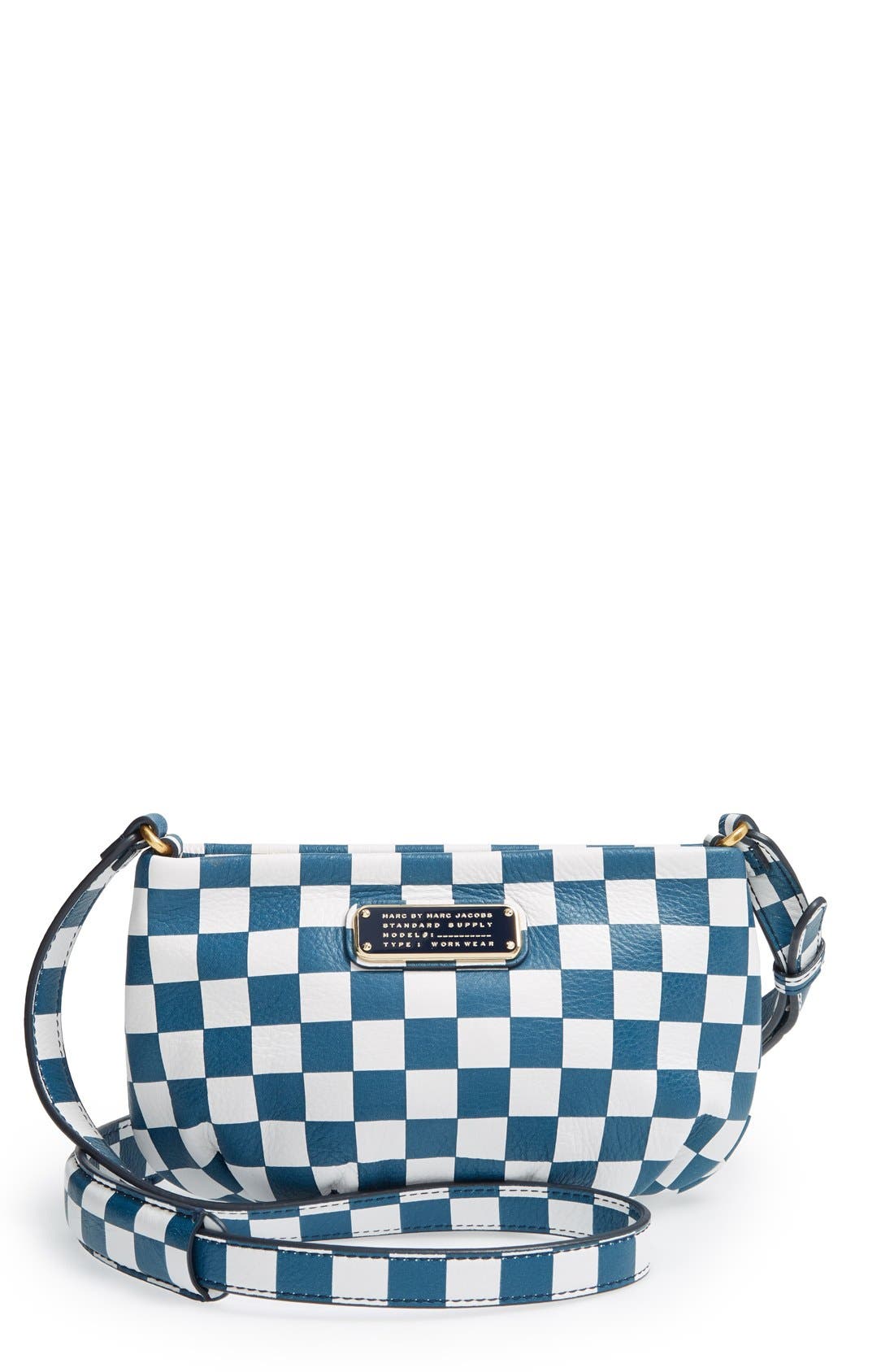 MARC BY MARC JACOBS 'New Q Checkerboard Percy' Leather Crossbody Bag