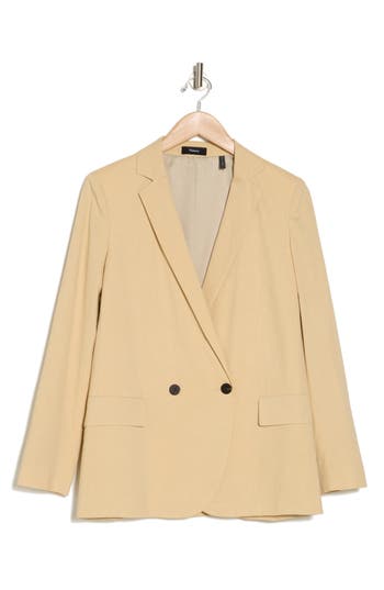 THEORY THEORY DOUBLE BREASTED LINEN BLEND JACKET 