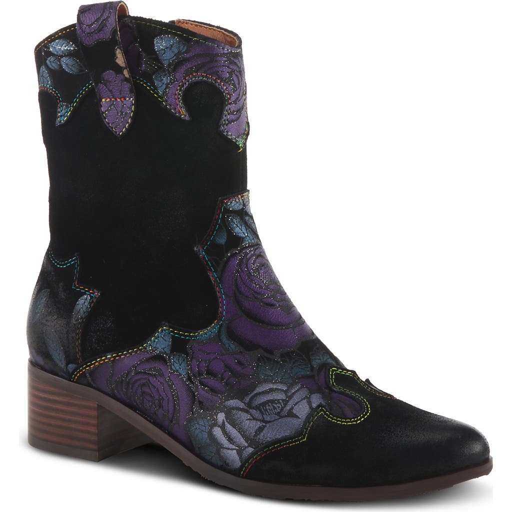 L'artiste By Spring Step Lady Luck Western Bootie In Purple Multi
