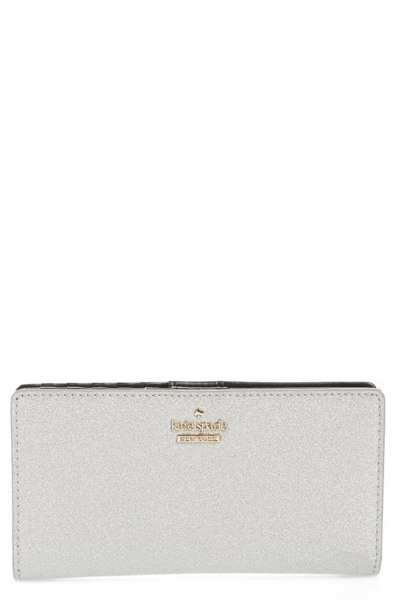 KATE SPADE NEW YORK burgess court - stacy wallet, Main, color, SILVER