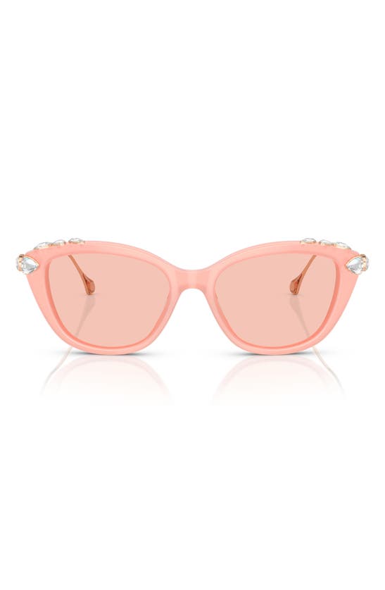Swarovski 53mm Cat Eye Sunglasses In Opal Pink