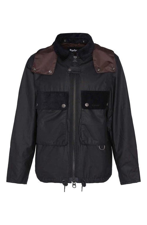 Shop Barbour Re-engineered Spey Waxed Cotton Jacket In Black