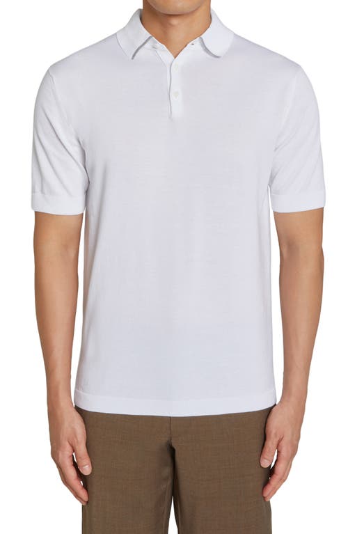 Roslyn Tipped Polo in White