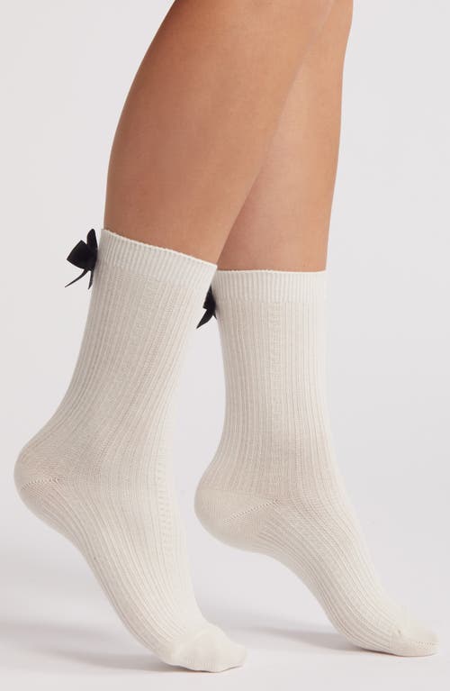 Casa Clara Bow Crew Socks In White